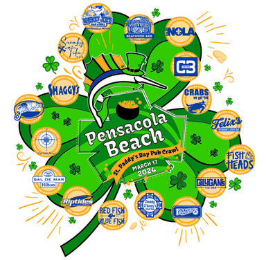 Go Irish on the Island: 37th Annual Pensacola Beach St. Paddy’s Day Pub Crawl Unveils Festive Schedule and App Adventure