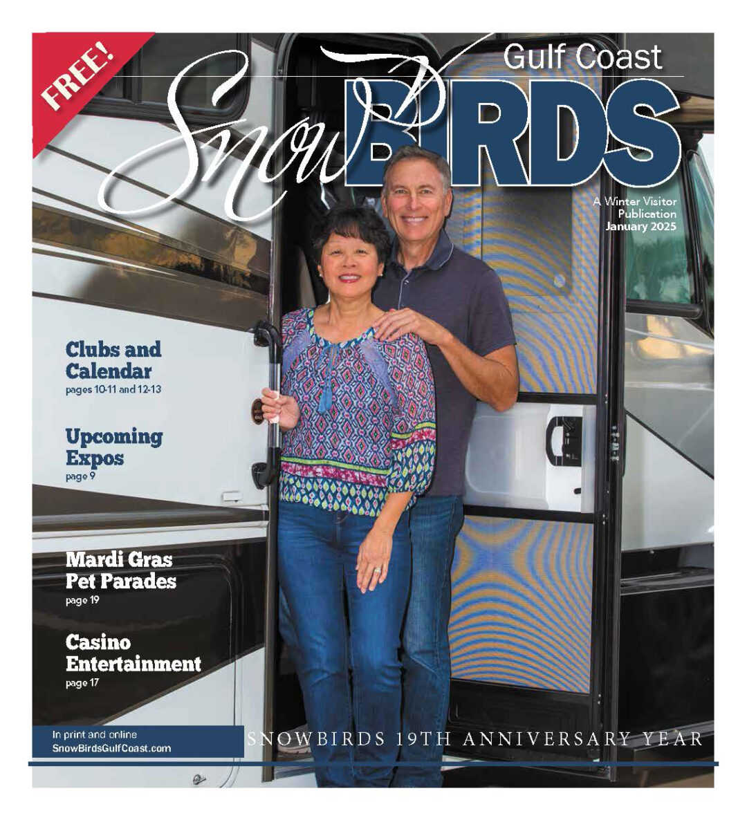January 2025 Issue Available Now! Snowbirds Gulf Coast